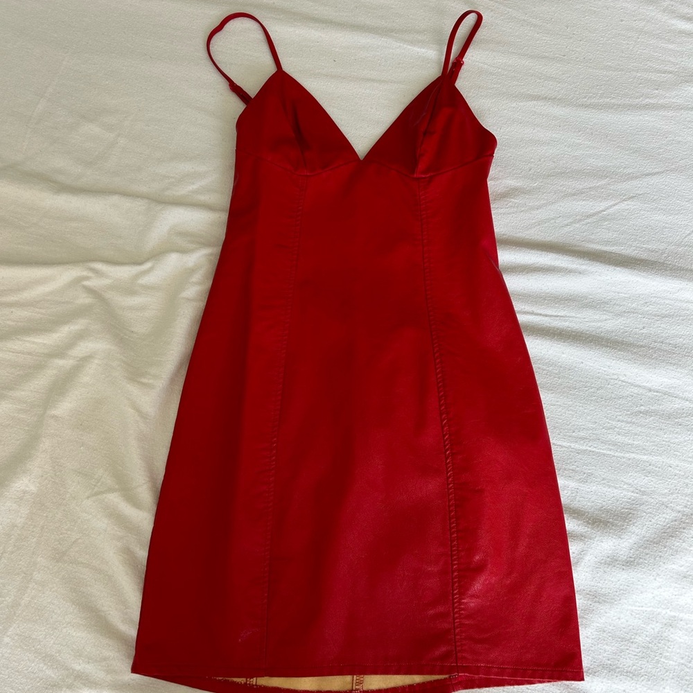 Tobi Scarlet V-Neck Mini Dress